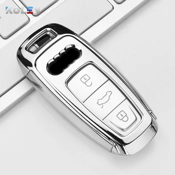 Nuova copertura della cassa chiave a distanza dell'automobile del PC di TPU per Audi A6 A7 A8 e-tron C8 Q8 2018 2019 2020 accessori automatici della protezione del supporto chiave - Nuova copertura della cassa chiave a distanza dell automobile del PC di TPU per Audi