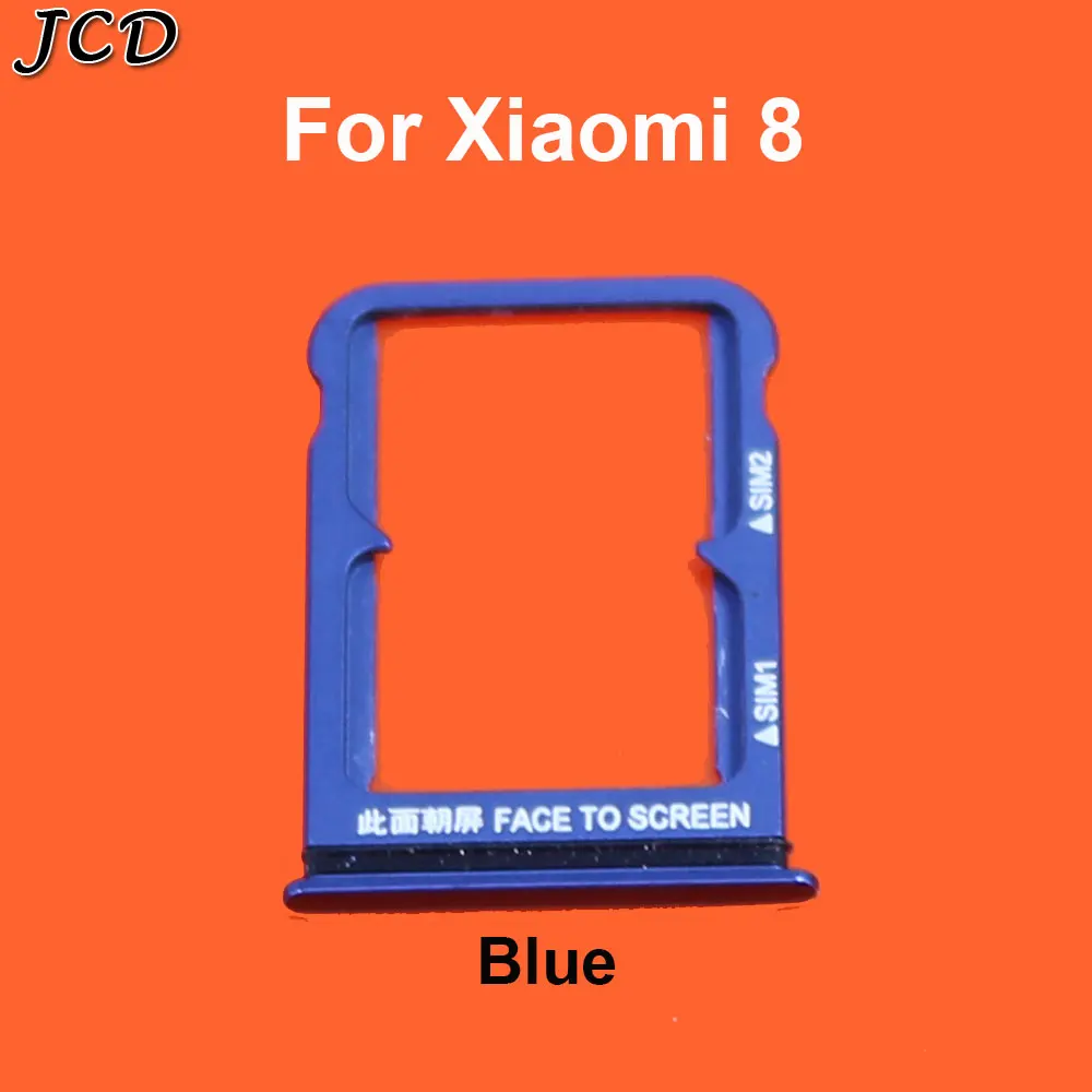 Mi 8 Blue JCD слот для sim-карты адаптер для Xiao mi 8 mi 8SE лоток для sim-карты держатель ЗАМЕНА Запасные части для ремонта с инструментом - Цвет: Mi 8 Blue