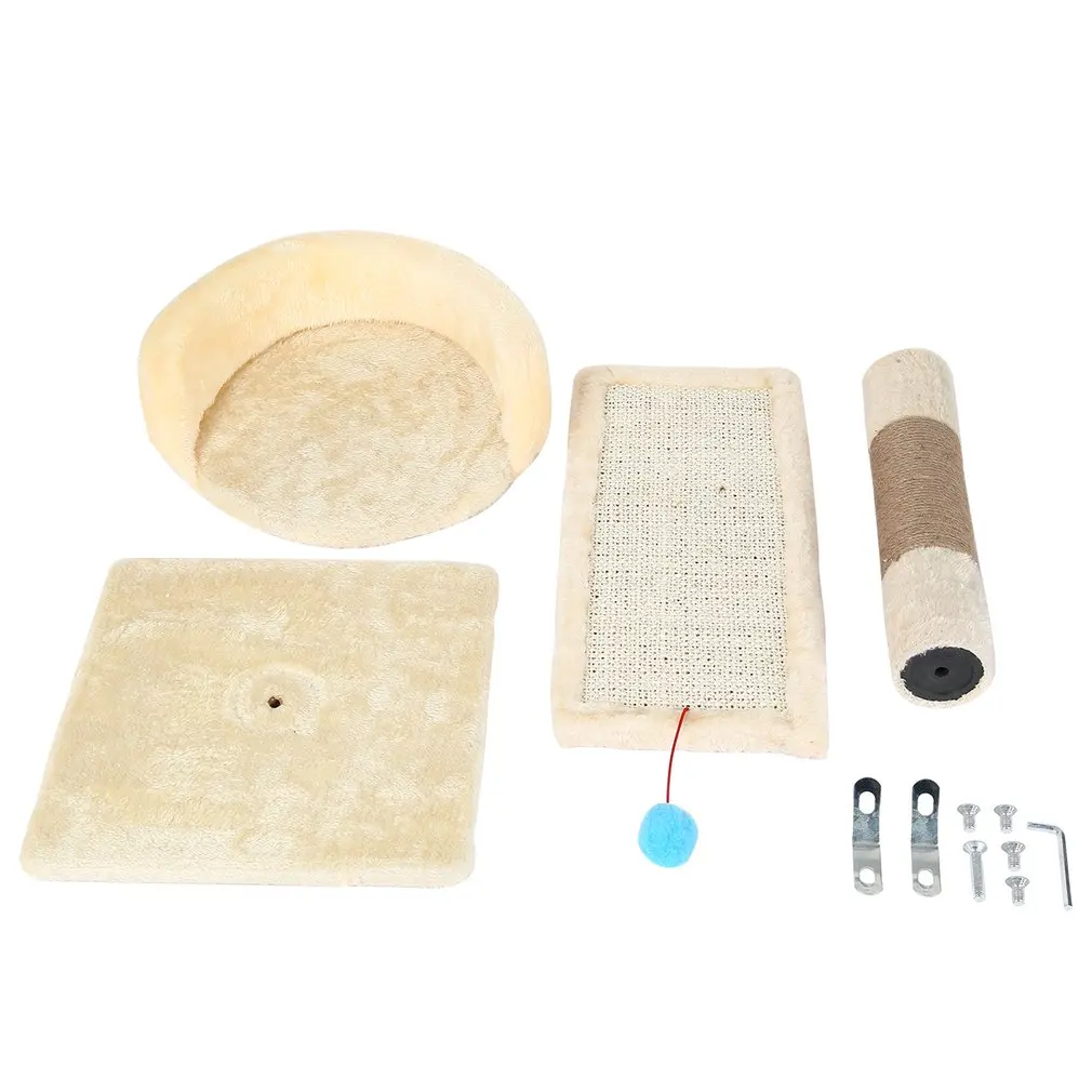 

Pet Cat Tree Climbing Frame Toy with Ball Shape Bell Cat Scratching Posts Scratch Board Jumping Training Toys