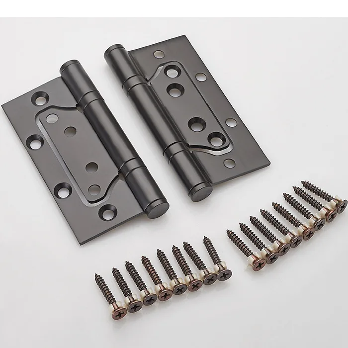 

4-Inch Sub-mother Hinge Black And White with Pattern Stainless Steel Mute Bearing Bedroom Door Hinge Hole-Slotted Hinge