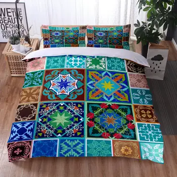 

ONGLYP Hot Bohemian Mandala Bedding Set Duvet Cover with Pillow Case Single Twin Double Full Queen King Bedding Sets Quilt Cover