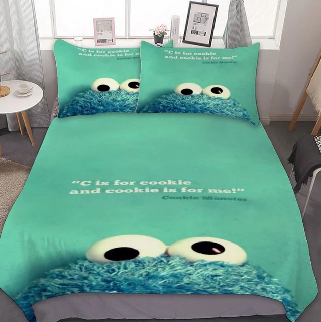 twee Specialiteit Uitbarsten Beddengoed Sets Monster Sesamstraat Cookie Ons/Europa/Uk Size Quilt Bed  Dekbedovertrek Kussensloop 2-3 Stuks Sets Volwassen Baby - AliExpress