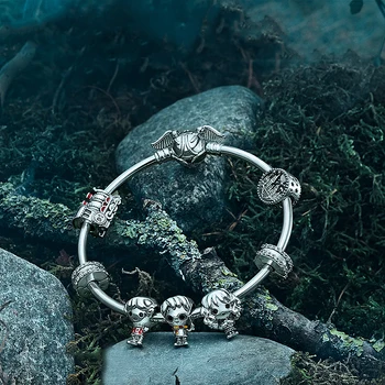 

New 925 Sterling Silver Style Hogwarts Express Train Beads Charms Fit Original Bracelets & Bangles DIY Jewelry