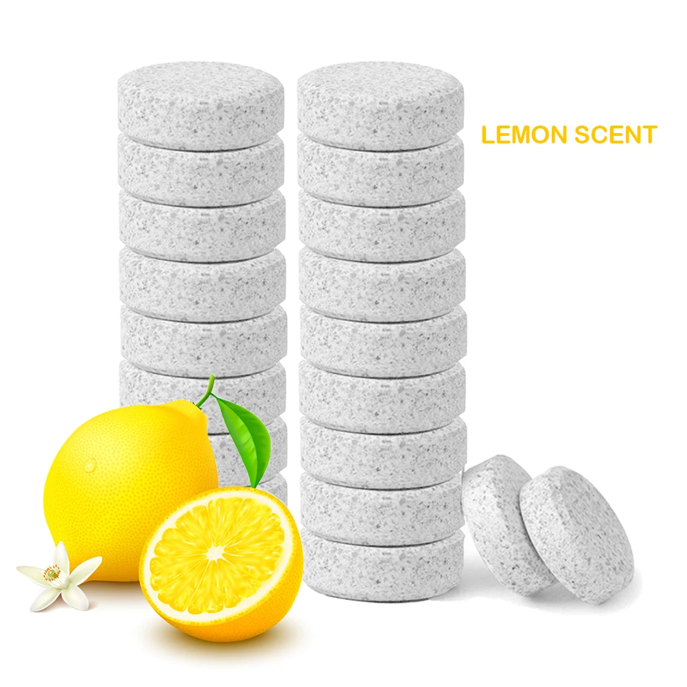 20pcs LemonTablets Chlorine Home Tablets Cleaner Clean Toilet Effervescent Spray Cleaner Spot Effervescent