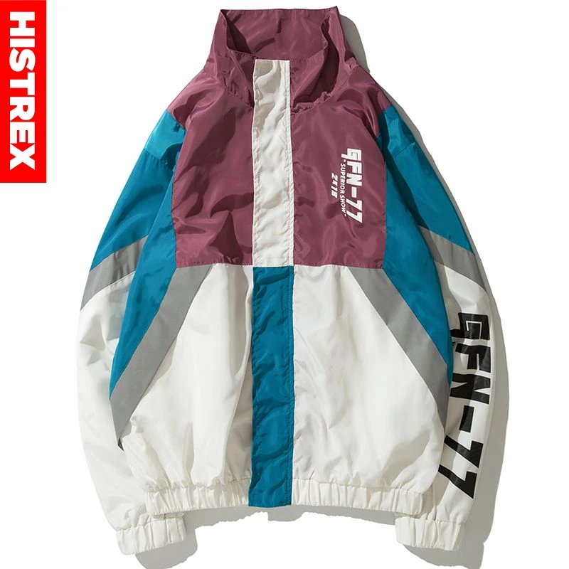 HISTREX chaquetas a rayas hombre, cortavientos Vintage para bicicleta, Harajuku, Hip Hop, #|Chaquetas| - AliExpress