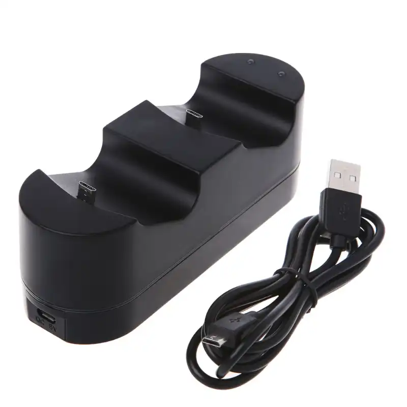 Controller Charging Station For Playstation Dualshock 4 Dual Usb Charger Ports 5v 400ma Two Controllers Plastic Black Aliexpress