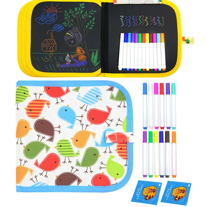 

Kids Drawing Toys Portable Soft Chalk Board Drawing Book Magic Pen Coloring Drawing Painting Blackboard for Children Gift