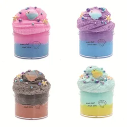 200ml Ocean Shell Slime  Brushed Mud Color Cloud Mud Fluffy Polymer Compressive Cotton Mud Plasticine Supplies Children's Toys
