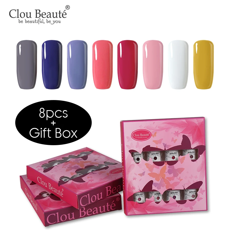 Clou Beaute 85 цветов Гель-лак подарочный набор Полупостоянный светодиодный Гель-лак для ногтей набор лак для ногтей цветная Серия 6 шт/8 шт 8 мл