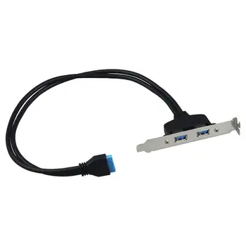 

USB 3.0 Back Panel Expansion Bracket to 20-Pin Header Cable (2-Port)