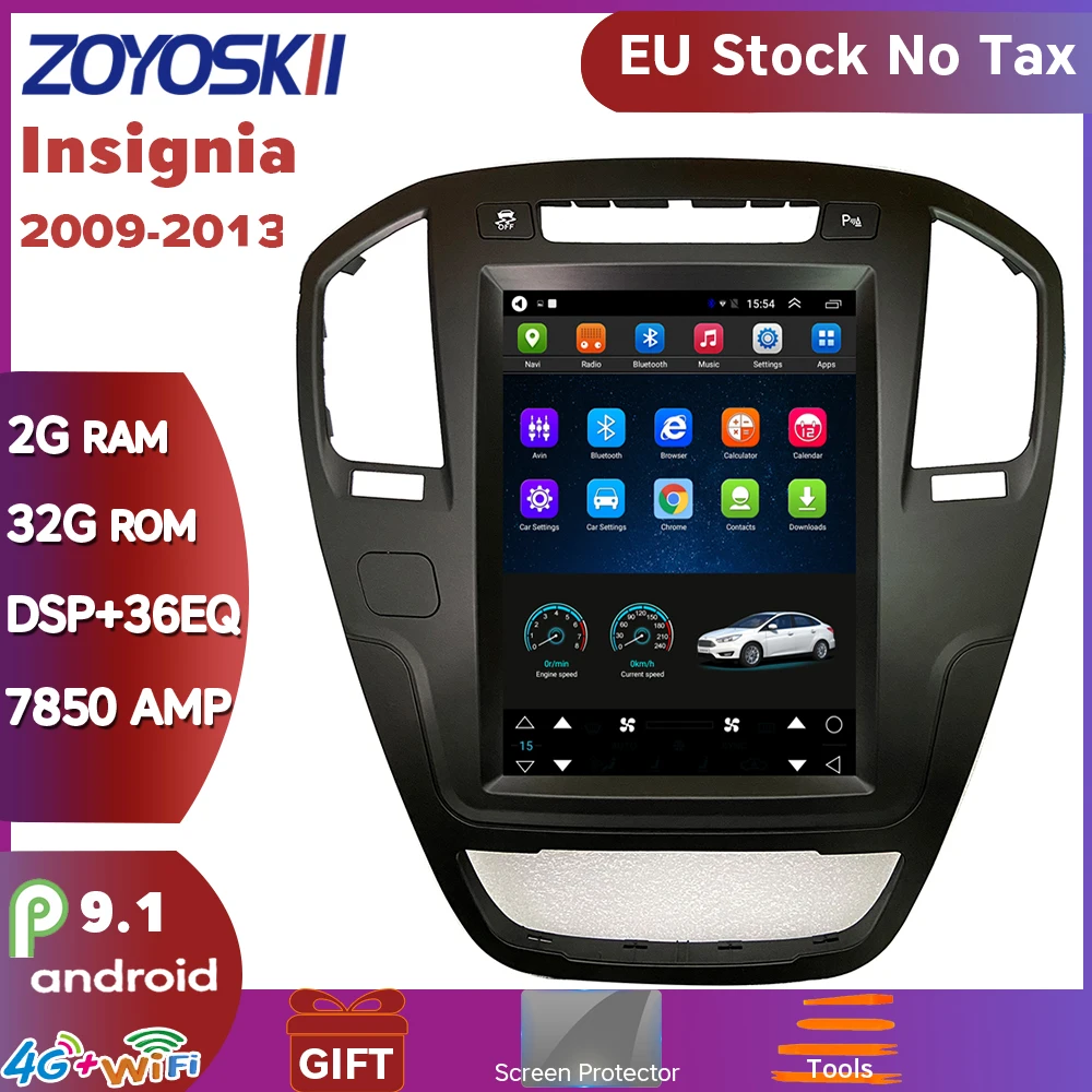 ZOYOSKII Android 9.0 10 os 10.4 inch car gps multimedia radio bluetooth navigation player for Opel insignia 2009-2013