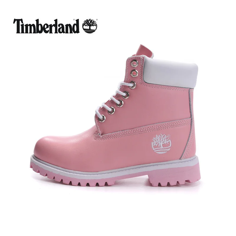 pink woman timberlands