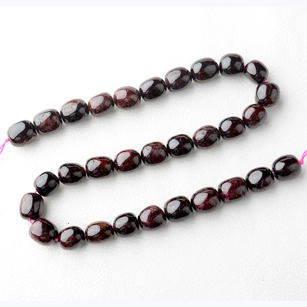 9-14mm Natural smooth Garnet irregular oval Stone Beads For DIY necklace bracelet jewelry making 15 