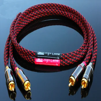 

hifi amplifier RCA cable audio TV amp DAC wire 6N OFC line 4 RCA connector professional for MP3 DVD player