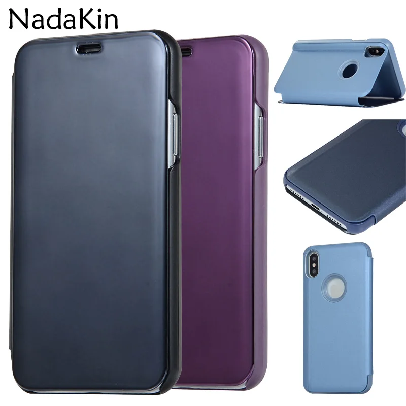 Роскошный зеркальный Чехол-книжка с покрытием для huawei P20 P30 Lite mate 10 20 Pro Honor P Smart 2018