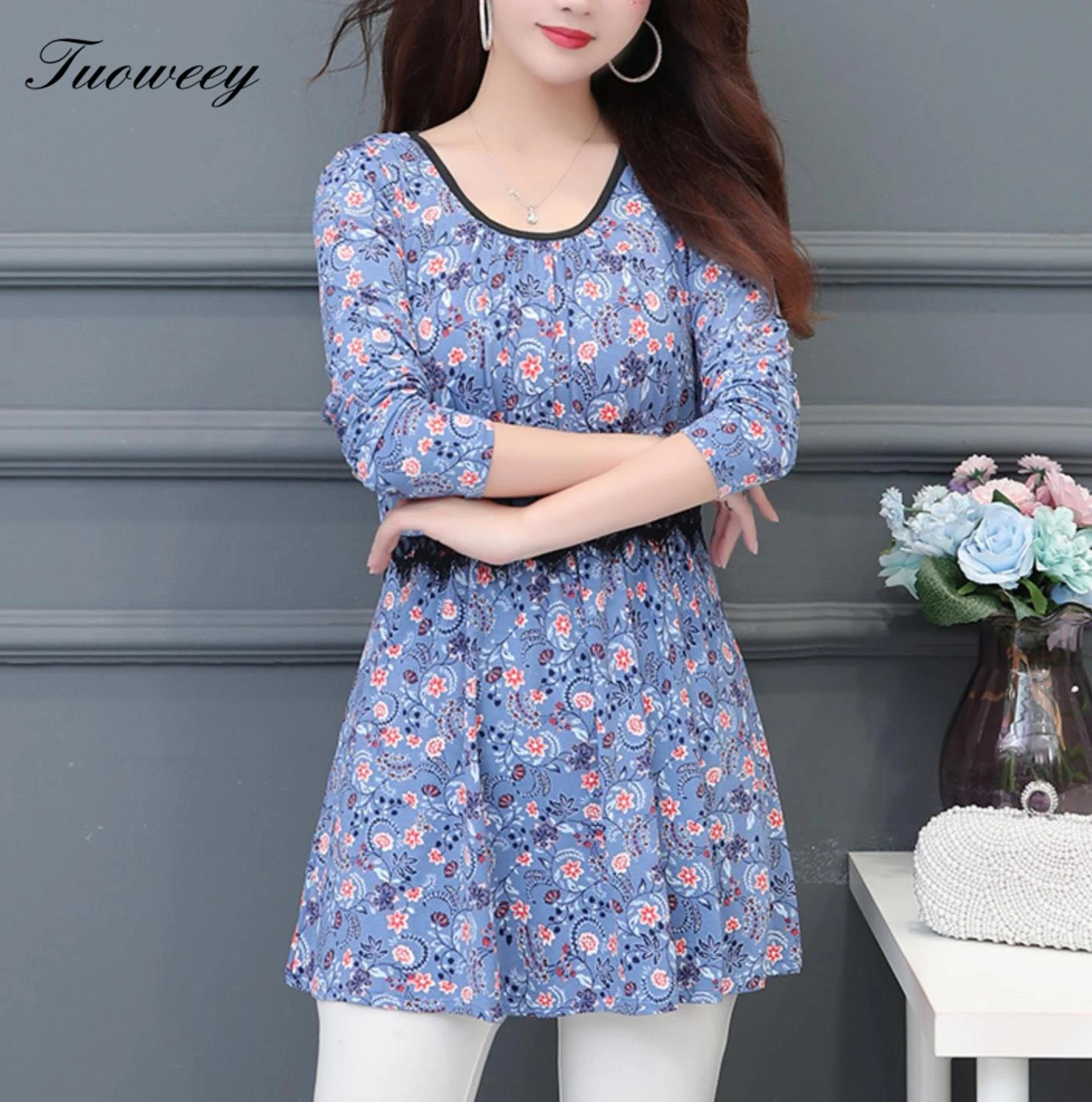 long chiffon tunic tops