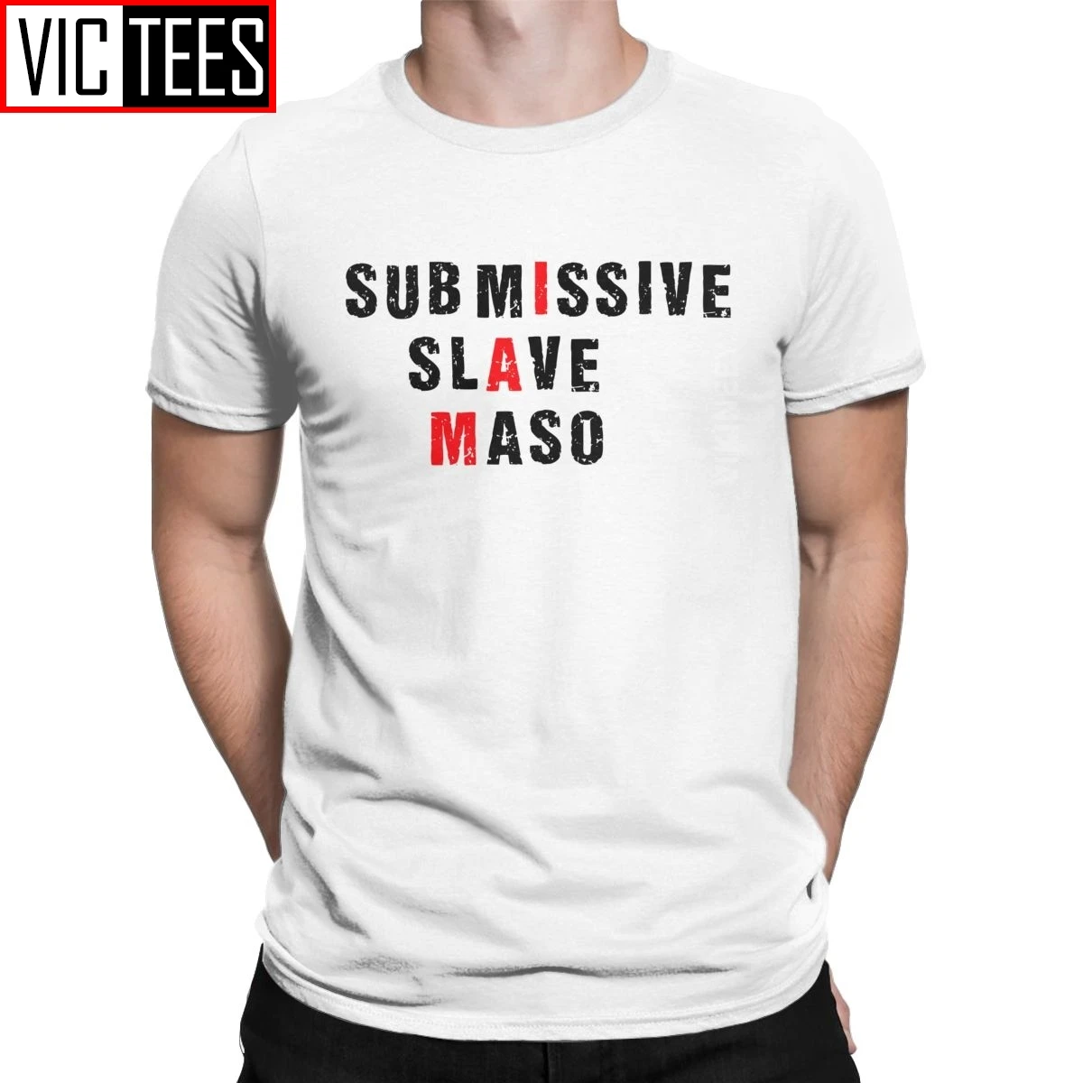 Мужская футболка с надписью I Am Submissive BDSM из 100% хлопка | одежда