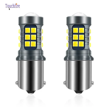 

2PCS 1156 BA15S P21W LED T20 7440 W21W 7443 WY21W T15 W16W Canbus Car Bulb 27LED 3030SMD With lens Reverse DRL Light Wholesale