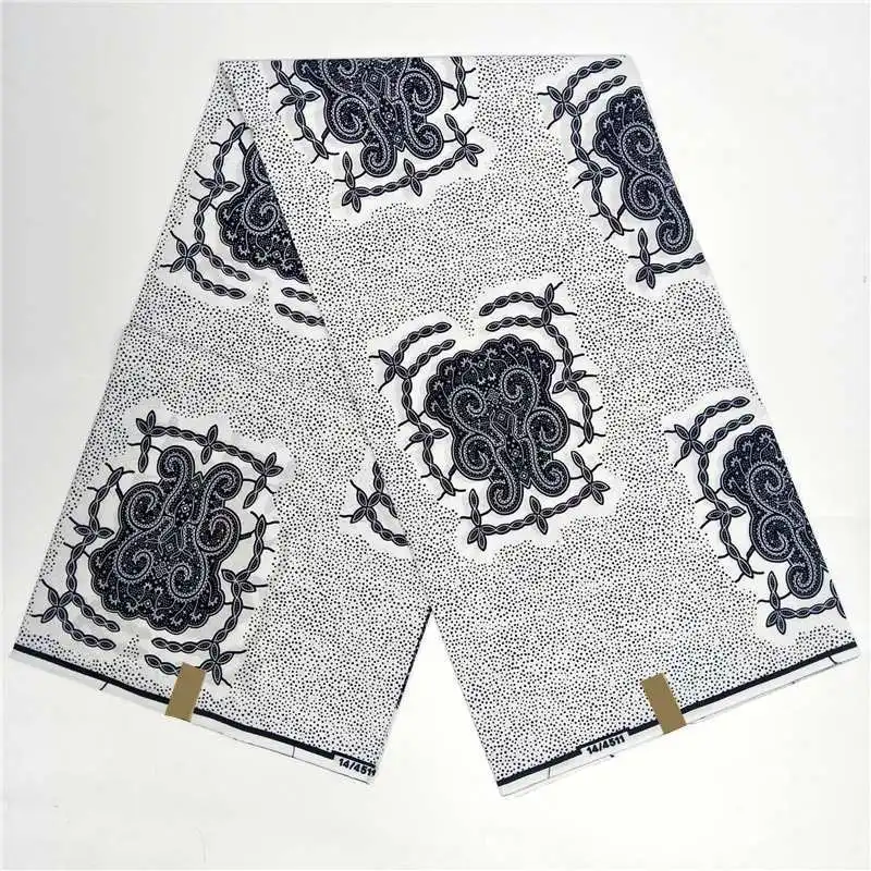 Черный и белый настоящий воск голландский гарантированный настоящий голландский воск pagne воск голландский хлопок африканская Анкара швейная ткань для платья