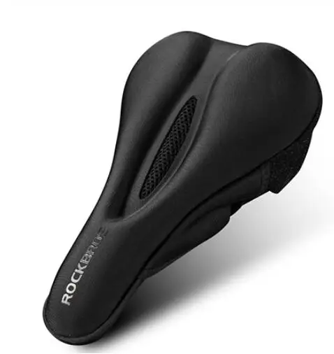 black ROCKBROS MTB велосипедное седло покрытие дышащая противоскользящая мягкая подушка сиденье матч полый лайкра+ губчатое седло - Цвет: black