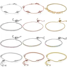 Блестящие современные Lovepods плавающие зерна классический теннис скользящая застежка браслет подходит Европе бусины из стерлингового серебра 925 Шарм