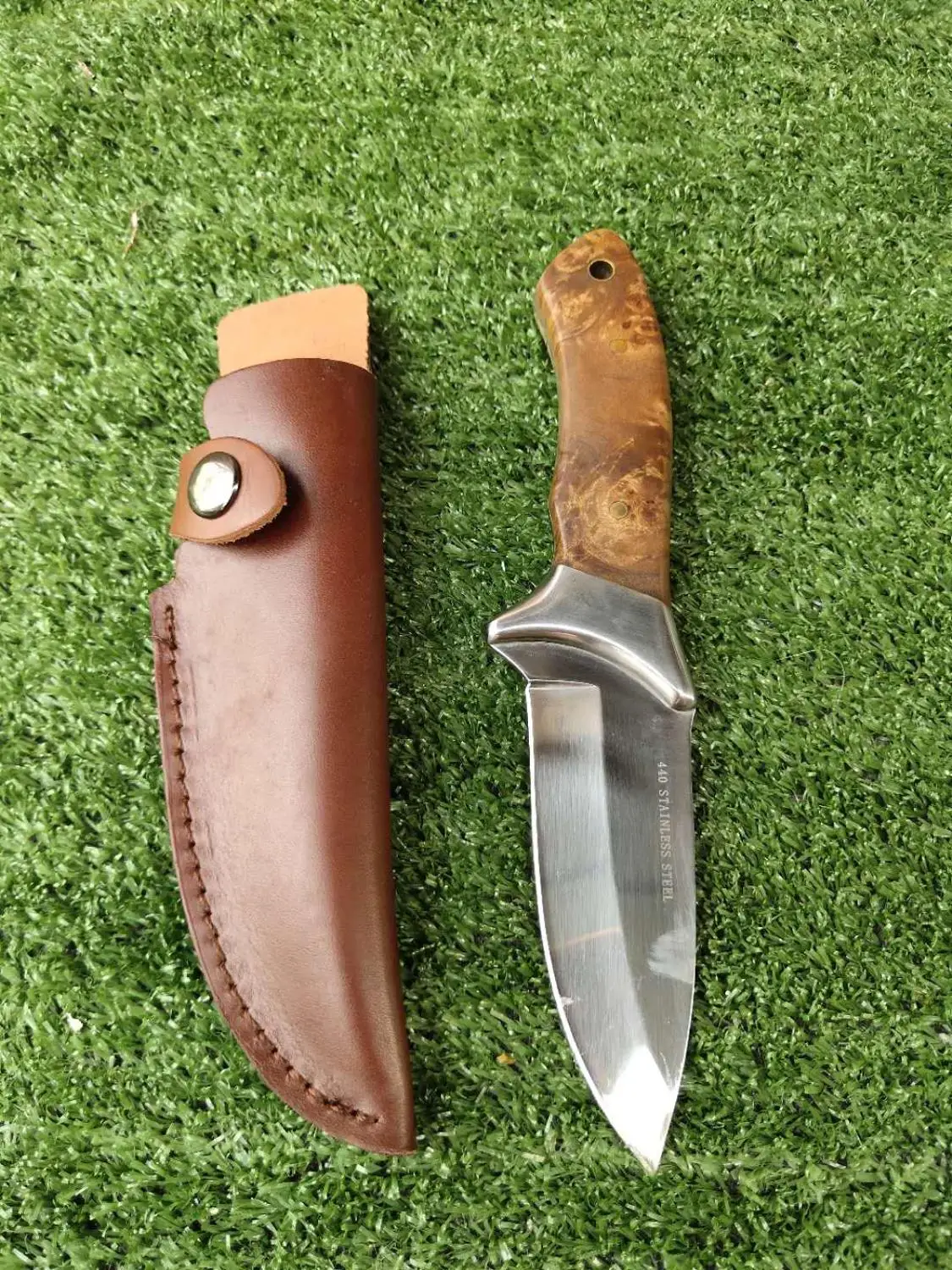 Outdoor Hunting Fishing Fixed Blade Knife with Real Leather Sheath Survival  Tool Straight knife Hand EDC Tool knife - AliExpress