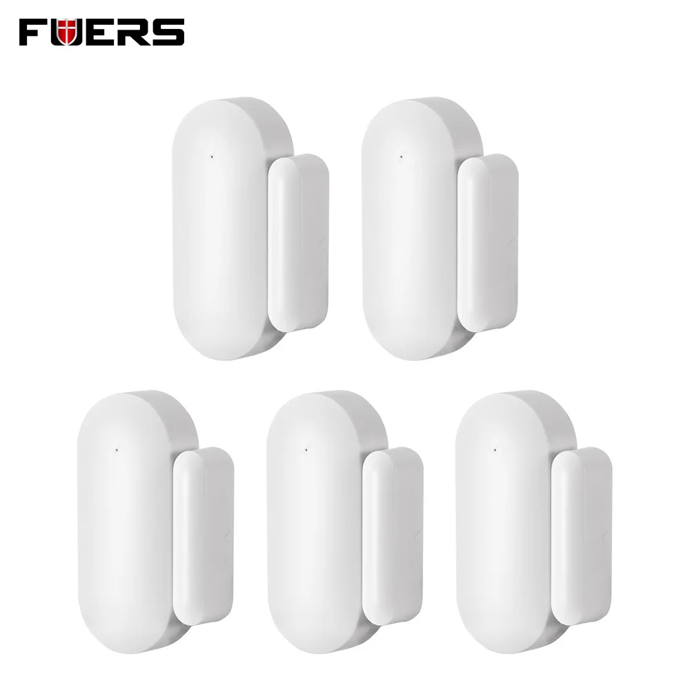 FUERS-Sensor de puerta inalámbrico de tamaño Mini, Detector de seguridad para el hogar, pequeño Sensor de ventana de puerta, 433Mhz, funciona con sistema de alarma W18 K52 W20