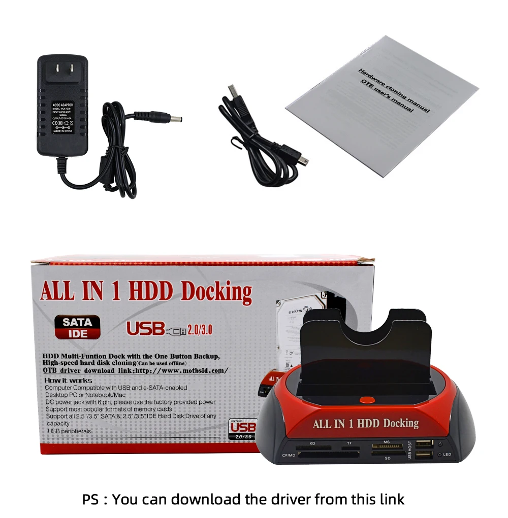 TISHRIC все в одном внешнем SATA IDE Dual HD/HDD док-станция USB 2,0 eSATA 2,5/3,5 Жесткий диск/дисковый ридер/корпус/коробка для hp