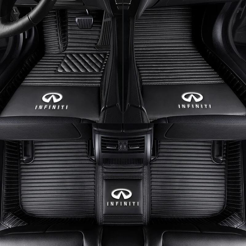 Custom fit автомобильные коврики для Infiniti EX25 FX35/45/50 G35/37 JX35 QX30/50/56/60/70/80 QX50LQ50 Q60 Q70 анти-скольжения кожа ковер - Название цвета: Black