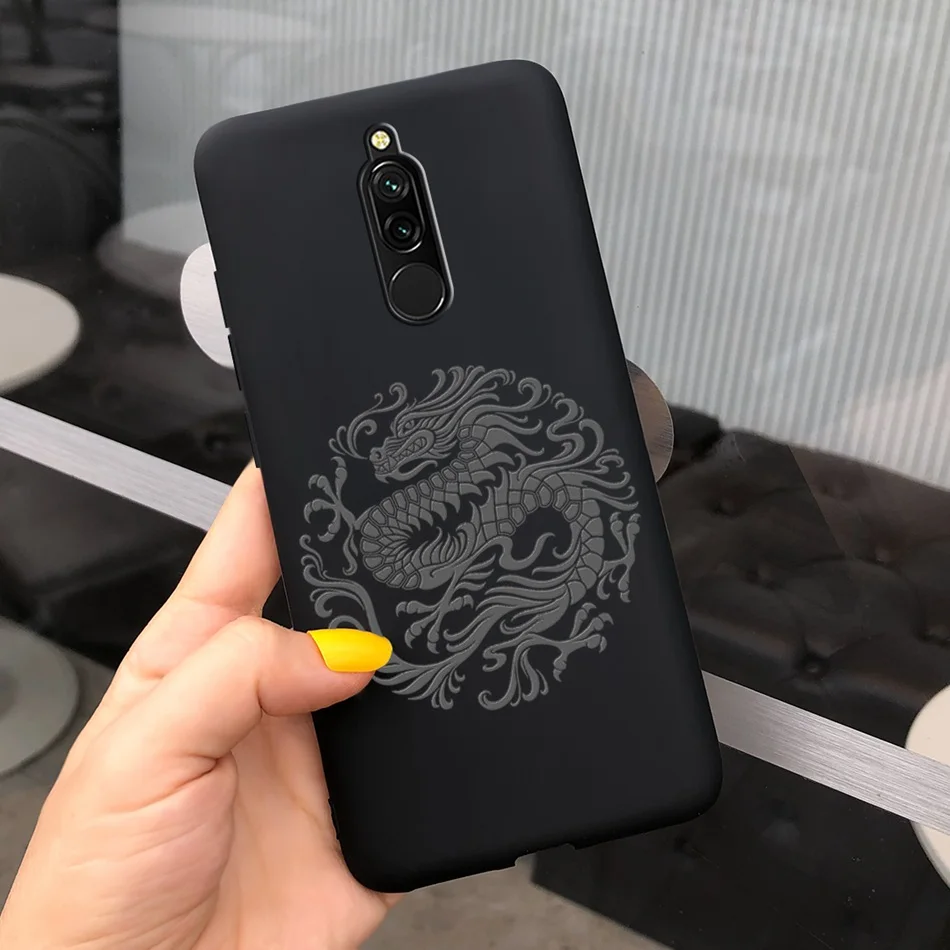 Fashion Dragon Panada Pattern Case For Xiaomi Redmi 8 Case Redmi8 Candy Color Soft Silicone Back Cover For Xiaomi Redmi 8A Pro