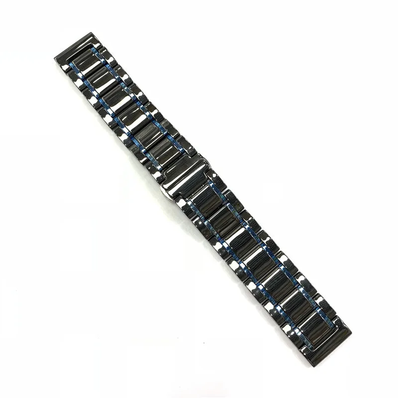 C black blue Керамический ремешок для часов Apple Watch 5 4 3 2 1 браслет из нержавеющей стали для iwatch 44 40 мм Аксессуары для часов 38 42 мм - Цвет ремешка: C black blue