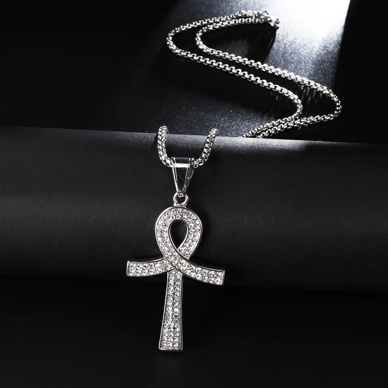 US7 Bling Iced Out крест ожерелье, подвеска из золота цвет 316L Нержавеющая сталь ожерелье s для мужчин Ювелирные изделия Подарки