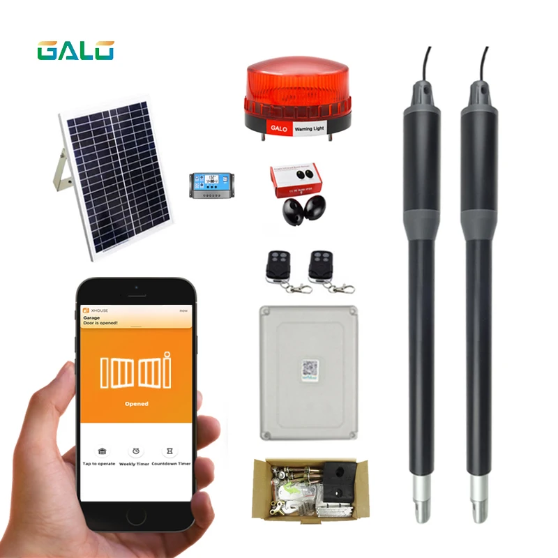 

Solar System Driveway Electric 220VAC24VDC Linear Actuator 200KG Engine Motor System Automatic WiFi Controller Swing Gate Opener