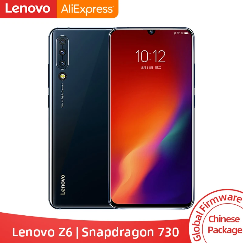 

Global ROM Lenovo Z6 Snapdragon 730 8GB 128GB Smartphone Quad Cameras 6.39 Inch OLED Screen In screen Fingerprint 4G LTE