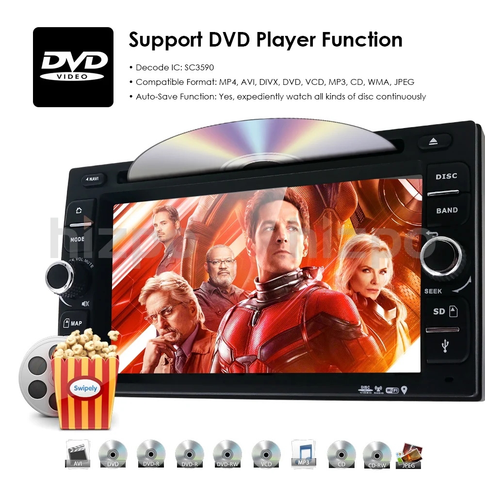 Flash Deal 7 Inch 2 din Car Radio DVD MP5 Player Digital Touch screen Android 9.0 Multimedia player Support  Mirror Auto radio Rear camera 15