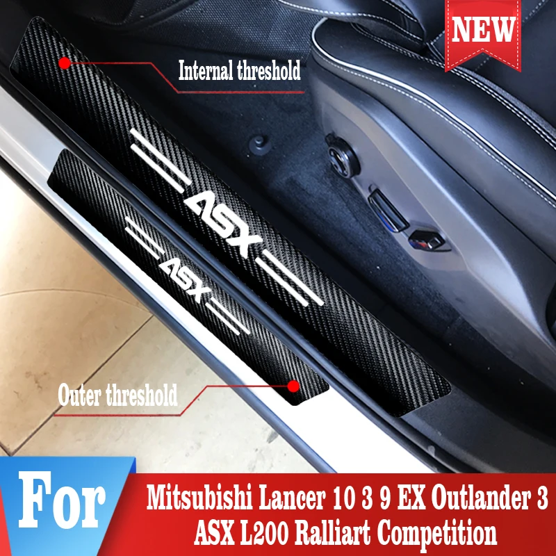 

Car Threshold Cover Stickers For Mitsubishi Lancer 10 3 9 EX Outlander 3 ASX L200 Auto Welcome Pedal Vinyl Applique Accessories
