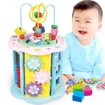 

0-3 Years Old Baby Beaded Treasure Chest Multifunctional Matching Wooden Toys Interactive Educational Toys for Kids Gifts