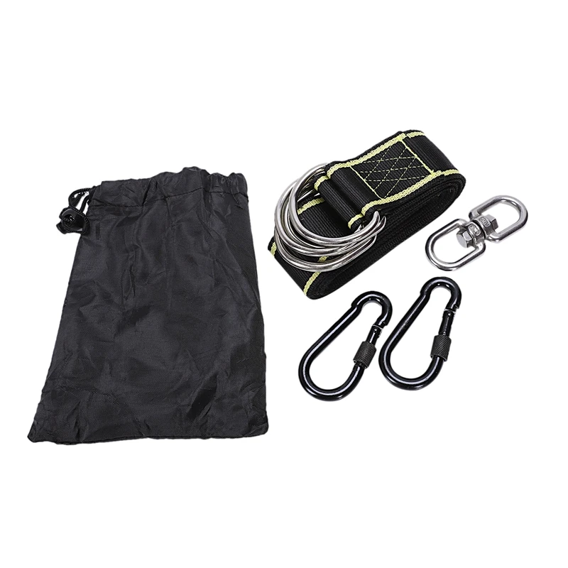 Outdoor Adjustable High-Strength Swing Belt Hanging Kit Holds For Camping Hammock Attachment Seat Hinged Seat With 2 Carabiner