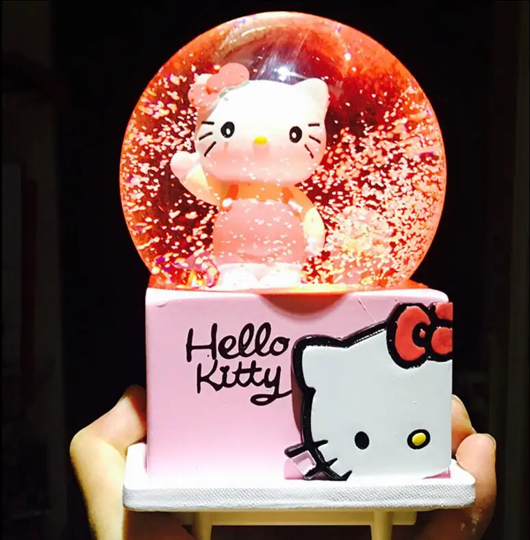 YM 720 новый hellokitty фонарь поворотный Снежинка музыкальная Хрустальная коробка | Дом