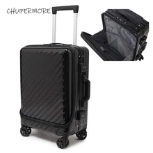 Передняя сумка для компьютера PC Rolling багаж Спиннер для мужчин бизнес Алюминиевая Рама чемодан колеса для женщин носить на дороге