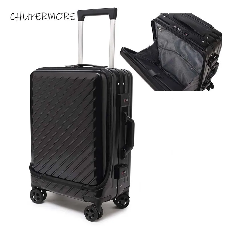 US $112.38 Chupermore Front Computer Bag PC Rolling Luggage Spinner Men Business Aluminum Frame Suitcase Wheels Women Carry On Travel