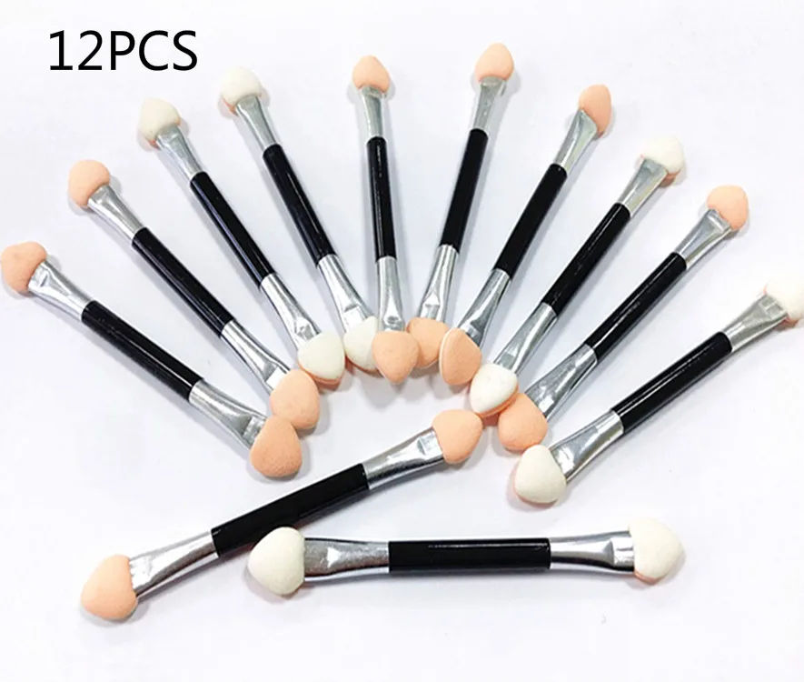 

12pcs/Pack Eye Shadow Applicator Pro Eye Shadow Sponge Applicator Make Up Portable Eye Shadow Brushes Nail Powder Brush Tool