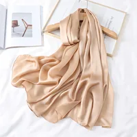 High Quality Silk Feeling Touch Hijab Women Solid Color Muslim Scarf Femme Travel Accessories Plain Shawls and Wraps Plus Size
