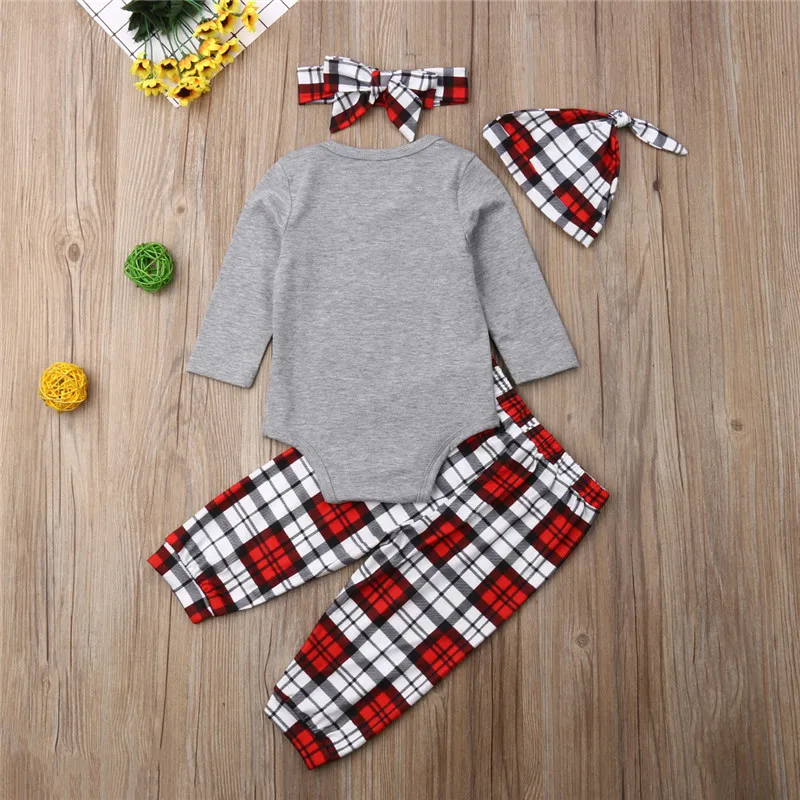 Комплект одежды для новорожденных детей от 0 до 24 месяцев, комплект одежды из 4 предметов для маленьких девочек, Серый Детский комбинезон с