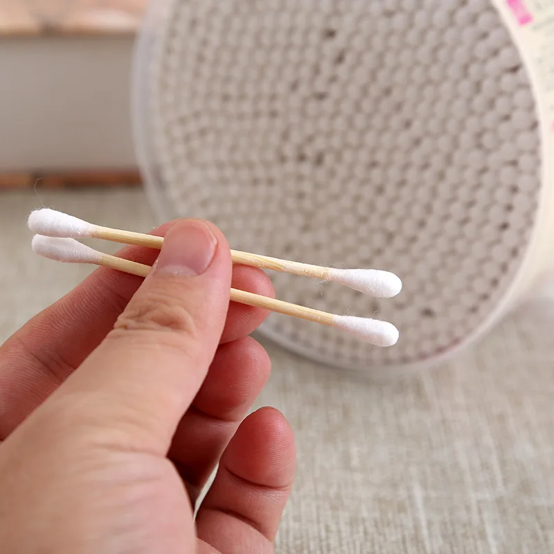500PCS Disposable Bamboo Cotton Swab Sticks Makeup Buds Tip For Medical Nose Ears Cleaning Beauty Health 4