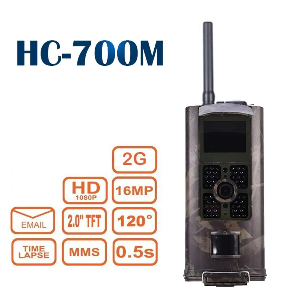 

Cellular Hunting Camera 2G GSM MMS SMS SMTP Trail Camera Mobile 16MP Night Vision Wireless Wildlife Surveillance HC700M