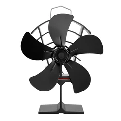 5 Blade Heat Powered Stove Fan Log Wood Burner Eco Friendly Quiet Fireplace Fan Home Fireplace Fan Efficient Heat Distribution