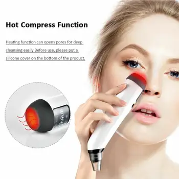 

Blackhead Remover Pore Vacuum Facial Cleaner Electric Acne Comedone Extractor ABS Usb Rechargeable With Heat Function