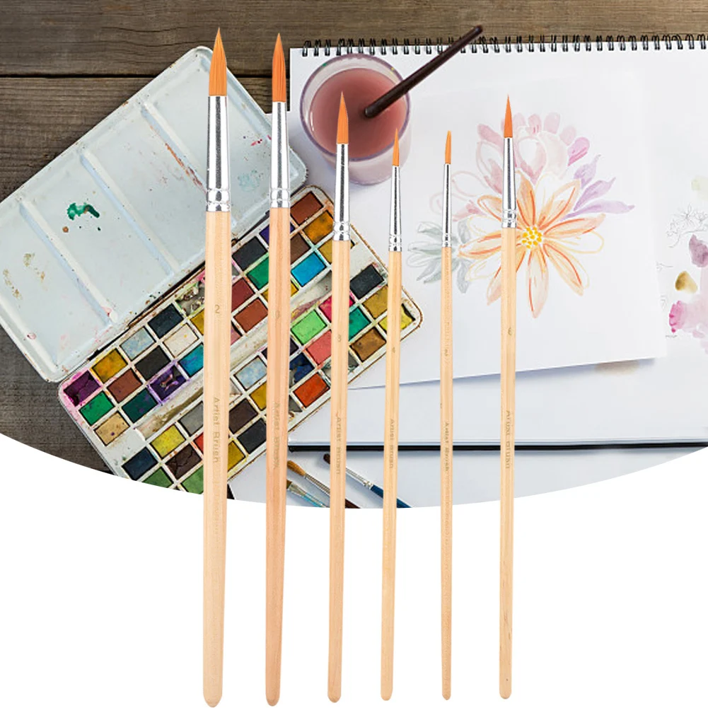 Живопись кисточки для гуаши ручка Акварельная живопись кисти комплект, принадлежности для живописи для акварели и масляной живописи кисти