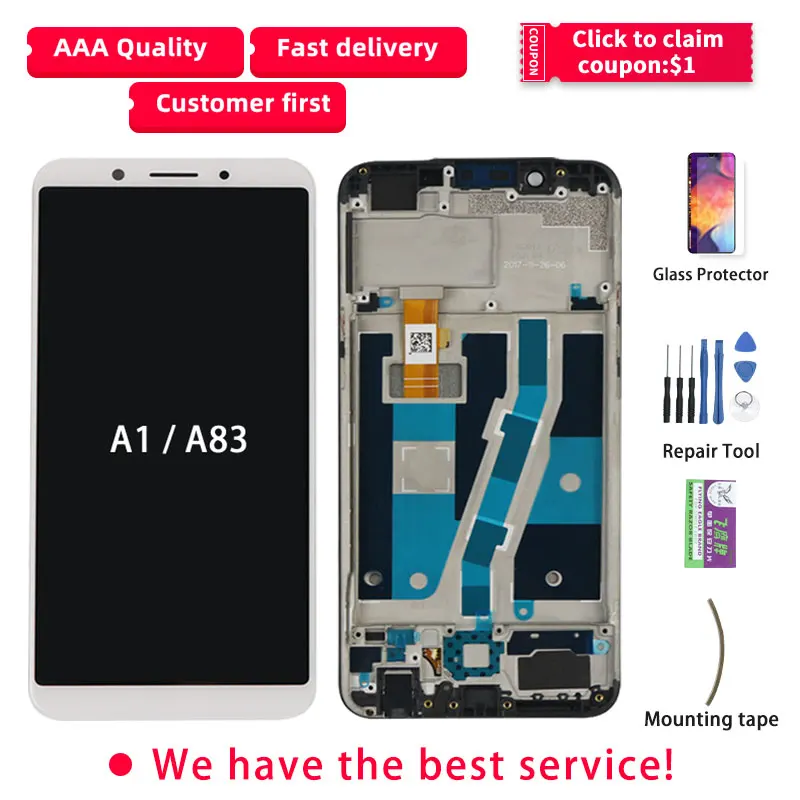 Оригинальный lcd для OPPO A83 A1 дисплей кодирующий преобразователь сенсорного экрана
